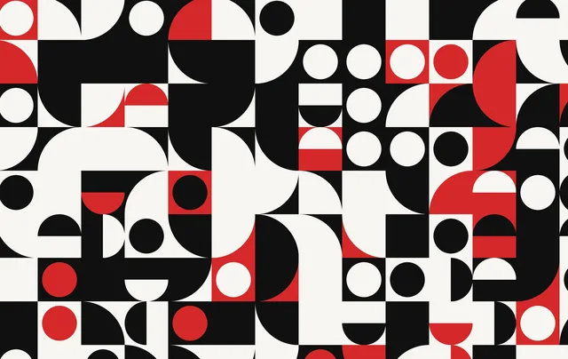 Bauhaus zwart-wit met rood